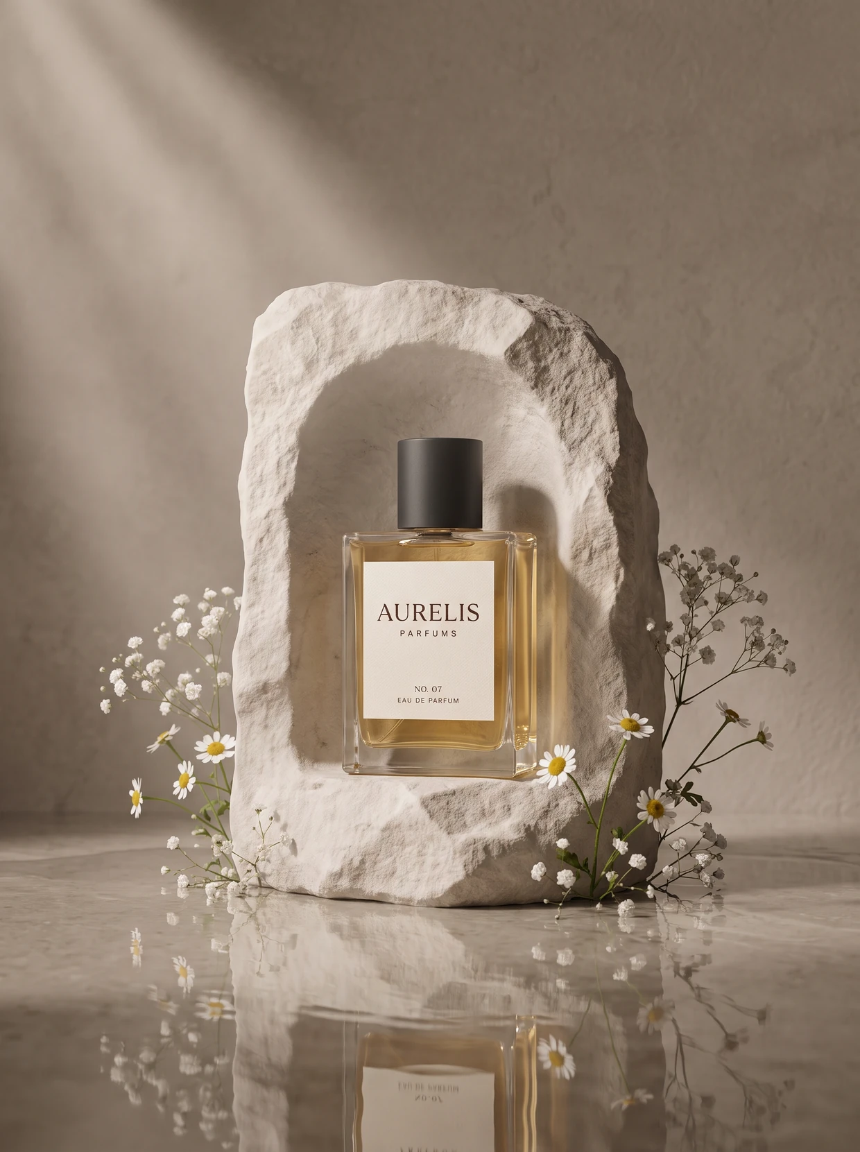 AURELIS No. 07 Orris Cendré eau de parfum nested in stone