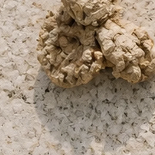 A dried iris rhizome on limestone
