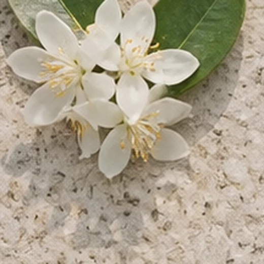 Orange blossom on limestone
