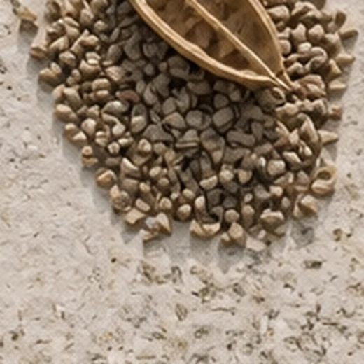 Ambrette seeds on limestone