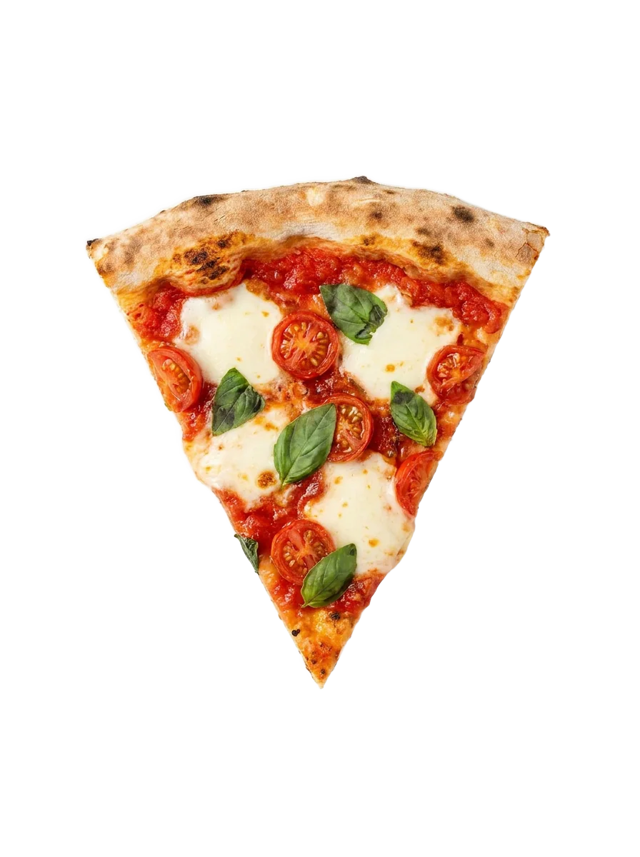 Margherita slice — tomato, mozzarella and basil